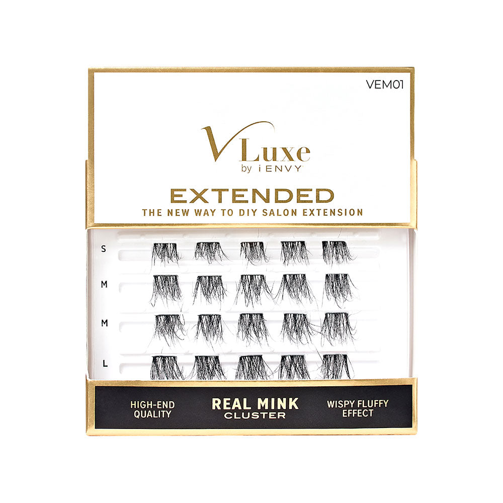 Vluxe By Ienvy Extended Real Mink Cluster Lashes 01 (VEM01)