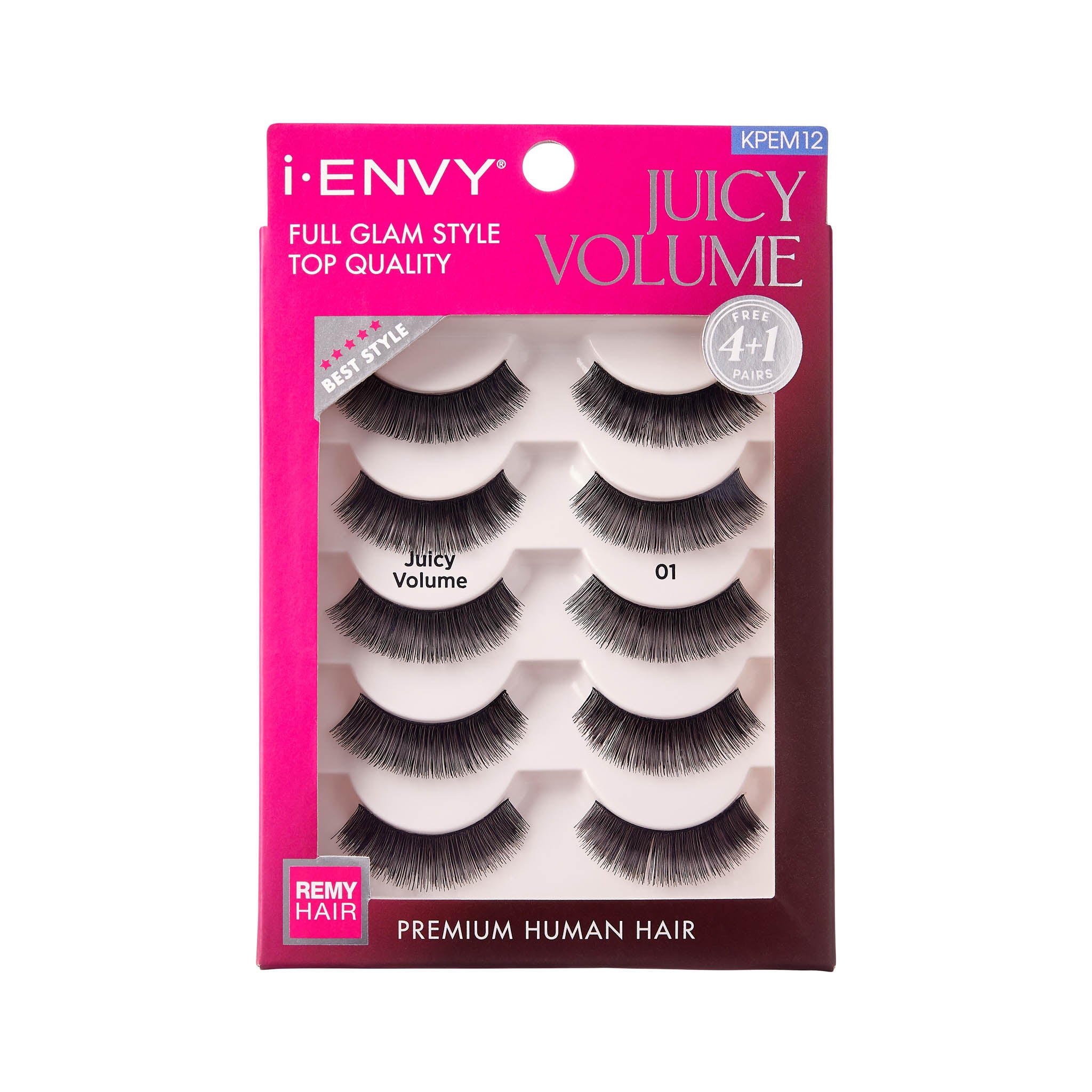 I.Envy By Kiss Juicy Volume Premium Human Hair Lashes Multi Pack (KPEM12)